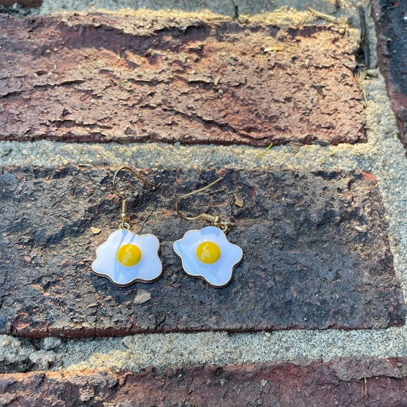 3 for $10 Sunny Side Up Egg Earrings - Picture 2 of 3